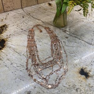 BCBG Rose Gold Statement Necklace